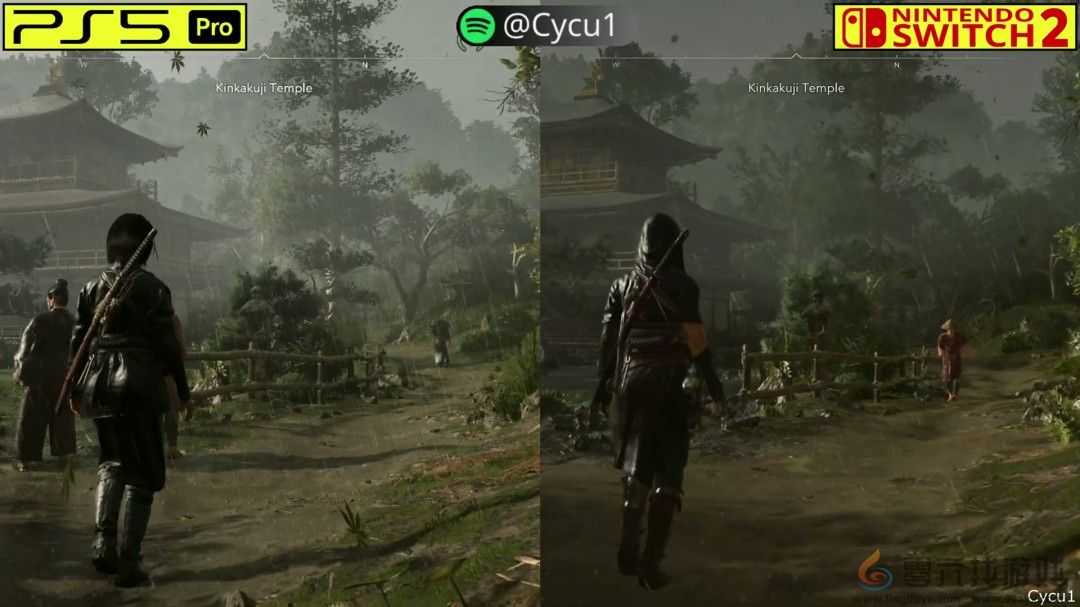 《刺客信条：影》PS5 Pro和Switch 2画面对比(图2)